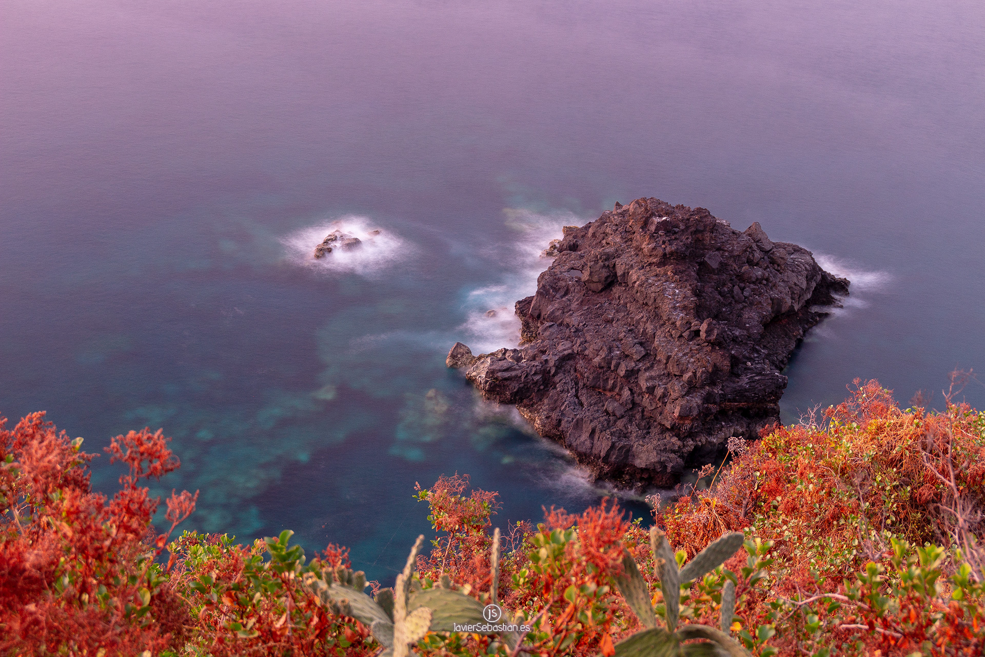 Fotografía larga exposición de roca y mar en La Palma · JavierSebastian en Steemit